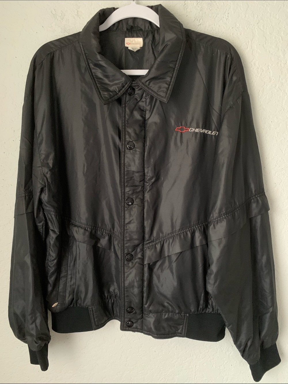 Chevrolet Men's Black Logo Windbreaker Jacket Size XL
